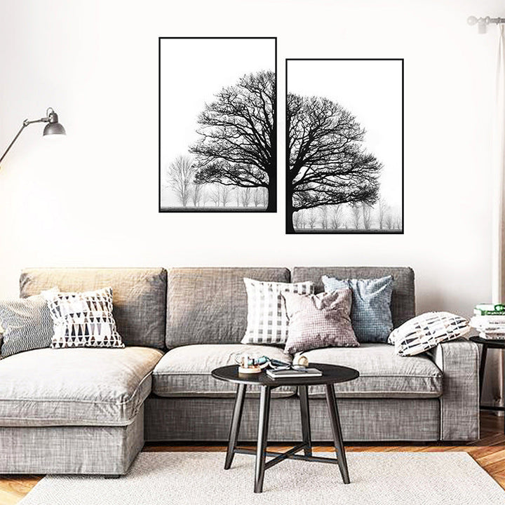 Transform Your Space with the Winter Trees Modern Sofa Background Wall Decorative Painting